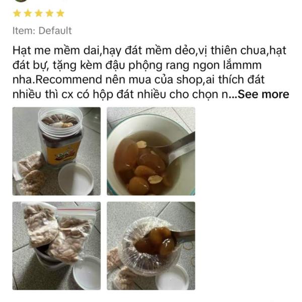 Đá me hạt dẻo, khóm mix hạt đác 1kg nhà làm kèm 2 bịch đậu phộng BaoQuang Food