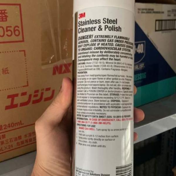 Bình xịt làm sạch và đánh bóng Inox, Chrome, nhôm 3M Stainless Steel Cleaner & Polish 126080-14002