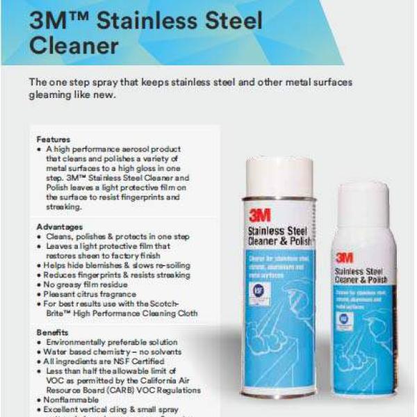 Bình xịt làm sạch và đánh bóng Inox, Chrome, nhôm 3M Stainless Steel Cleaner & Polish 126080-14002