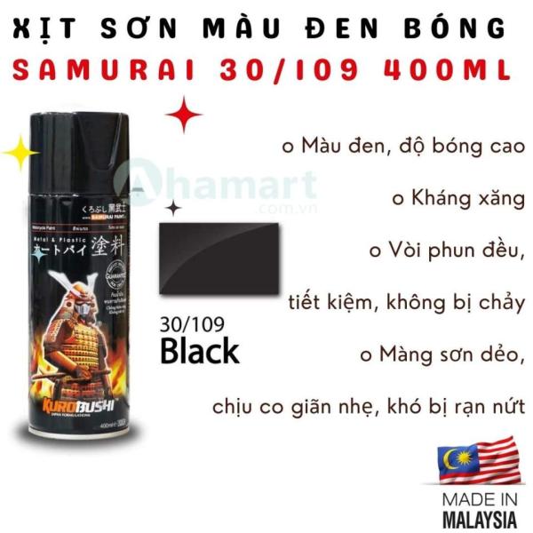 Chai xịt sơn xe Samurai màu đen bóng 30/109 400ml