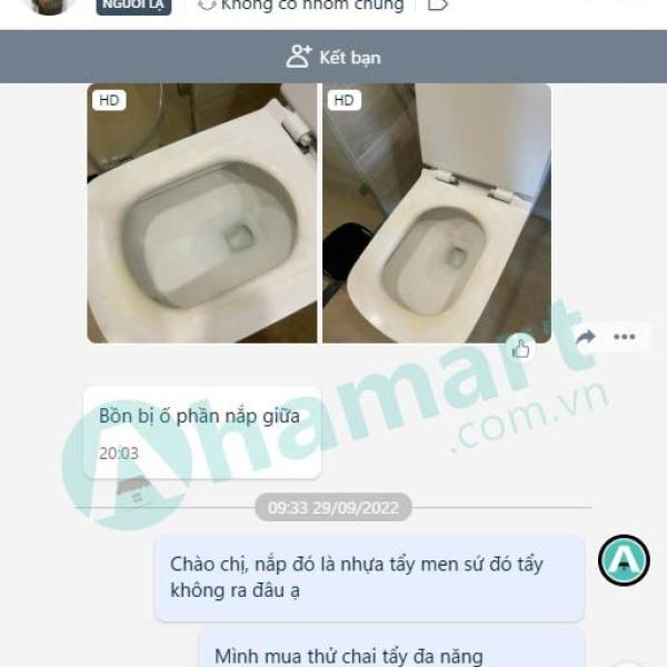 Chất tẩy bồn cầu, men sứ, tẩy cặn canxi vòi sen inox, tẩy cặn đá nhân tạo HT01 500ml