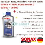 Kem đánh bóng, xóa xước, phục hồi và bảo vệ sơn xe Sonax Xtreme Polish + Wax 3 202100 250ml