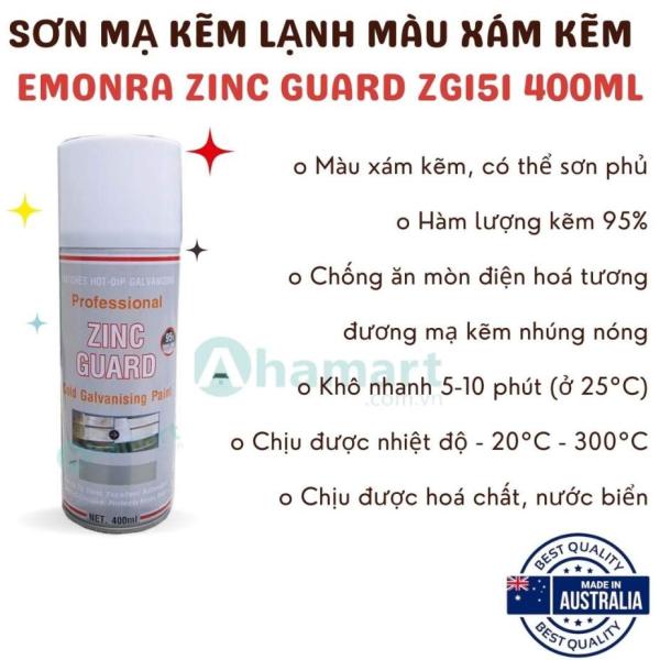 Sơn mạ kẽm lạnh Emonra Zinc Guard ZG151 màu xám kẽm sáng