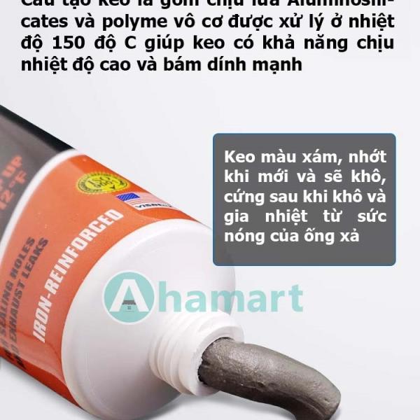 Keo vá pô, trám vết nứt, lủng pô xe, nắp lò, máy móc chịu nhiệt 1100 độ C Visbella 75g