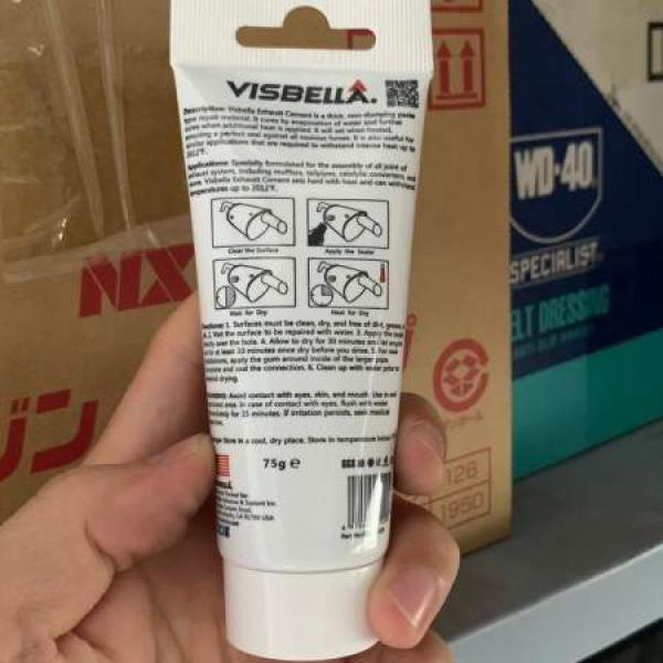 Keo vá pô, trám vết nứt, lủng pô xe, nắp lò, máy móc chịu nhiệt 1100 độ C Visbella 75g